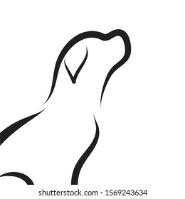 Vector illustration of dog on white background. Symbol of animal, pet, puppy, vet, veterinary.