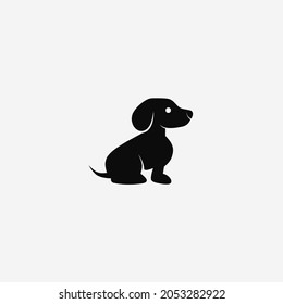 Vector illustration of dog on white