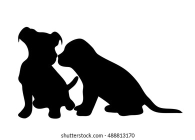 Vector illustration of dog on a white background.