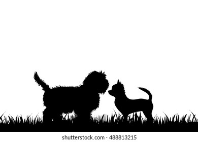 Vector illustration of dog on a white background.