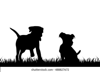 Vector illustration of dog on a white background.