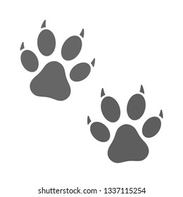 Vector illustration of dog paw and cat paw icon.Isolated flat icon.
