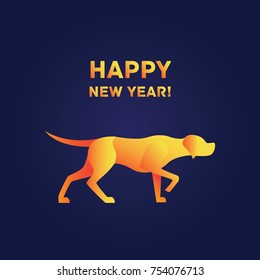 Vector illustration of the dog. Perfect for logo, New Year and Christmas greeting card.