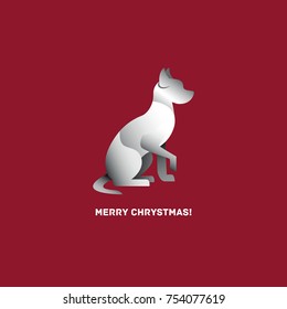 Vector illustration of the dog. Perfect for logo, New Year and Christmas greeting card.