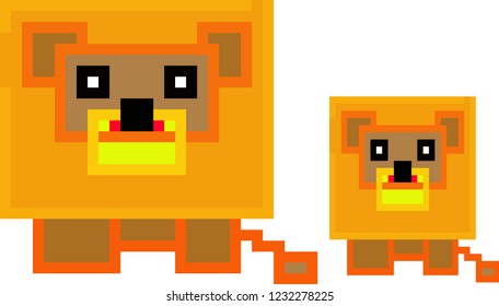 vector illustration of Dog in pixel style