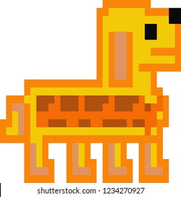 vector illustration of  dog in pixel style