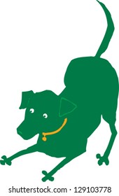 Vector illustration of a dog playing