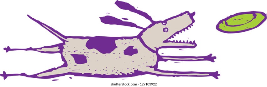 Vector illustration of a dog playing