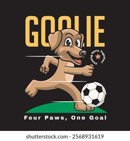 Vector Illustration of Dog Playing Football with Retro Mascot Illustration Available for Tshirt Design