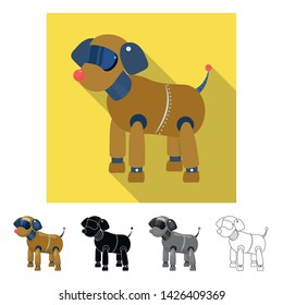 Vector illustration of dog and robotic logo. Set of dog and automation vector icon for stock.