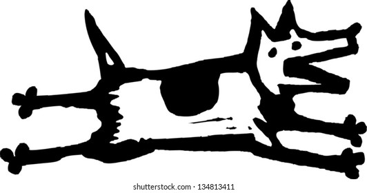 Vector illustration of a dog running