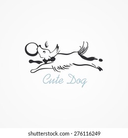 Vector illustration of a dog running