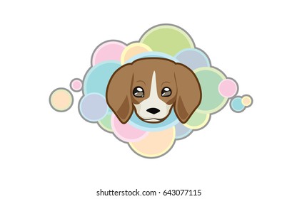 Vector illustration Dog 's head in cartoon style