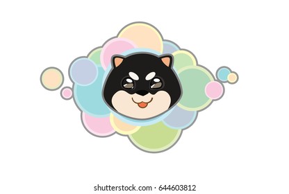 Vector illustration Dog 's head in cartoon style