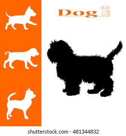 vector illustration dog set on white background