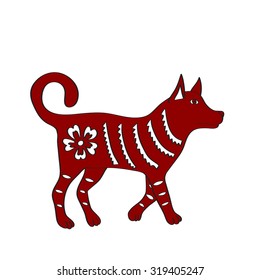 Vector illustration of dog sign Chinese zodiac