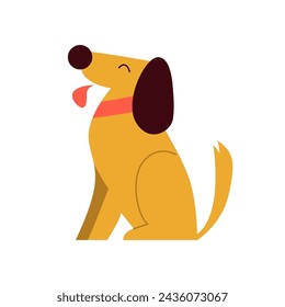 Vector Illustration of a Dog Sitting. Pets Isolated.