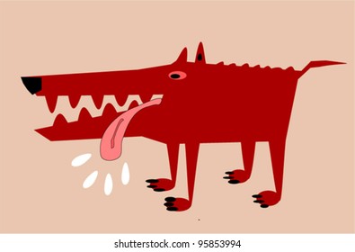 vector illustration of dog with tongue sticking out