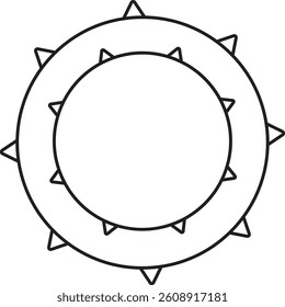 vector illustration of a dog toy, rubber bubble puller ring, simple linear icons, doodle and sketch style, hand-drawn, isolated on a white background