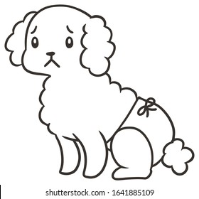 Vektorillustration-Illustration eines Hundes mit gestörtem Gesicht mit Hose(Umriss)
