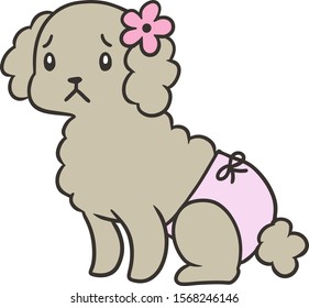 Vector illustration of a dog wearing a pants_troubled