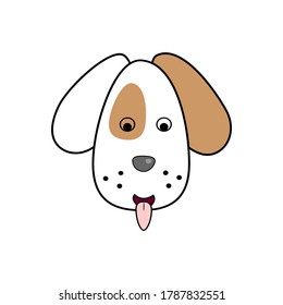 Vector illustration of a doggy icon. Simple image of a beagle face in cartoon style. Eps 10.