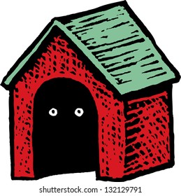 Vector illustration of a doghouse