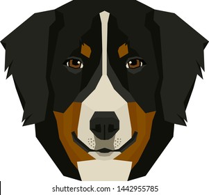 Vector illustration of the dog's head Bernese Mountain Dog Isolated object set