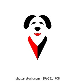 Vector illustration of a dog's head with a cloth tied around it, great for logos and icons of pets, pet dogs, dog shops