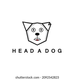 vector illustration of a dog's head geometric line