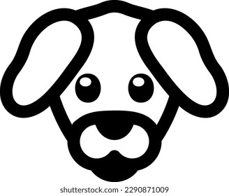 Vector illustration of a dog's head line icon. Pets and domestic animals.