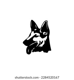 vector illustration of a dog's head silhouette