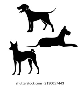 Vector illustration of Dogs silhouette