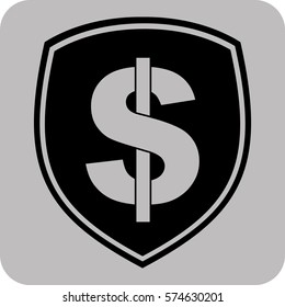 Vector Illustration of Dollar Badge Icon in black
