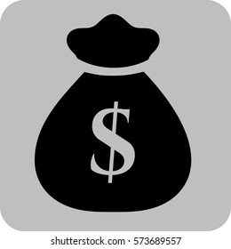 Ilustración vectorial del icono de la bolsa del dólar
