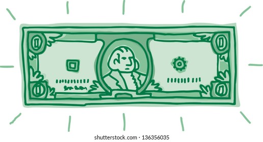 Vector illustration of a dollar bill