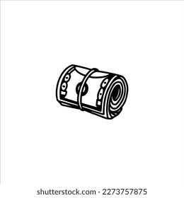 vector illustration of a dollar bill roll
