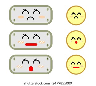 vector illustration of dollar bills with various expressions