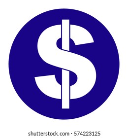 Vector Illustration of Dollar Button Icon in blue
