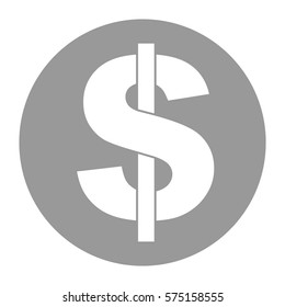 Vector Illustration of Dollar with circle icon in gray