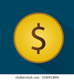 vector illustration of dollar coin icon