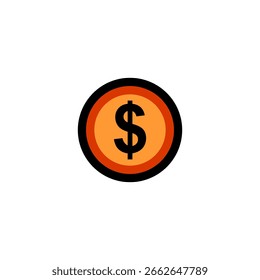 Vector illustration of dollar coin icon