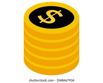 Vector illustration of the Dollar Coins
