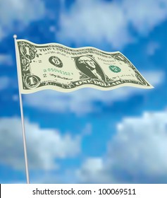 vector illustration of the dollar flag