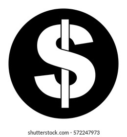 Vector Illustration of Dollar Icon in Black
