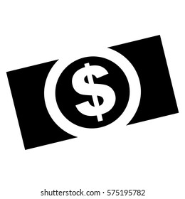 Ilustración vectorial del icono del dólar en negro
