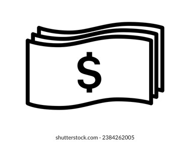 ilustración vectorial del icono del dólar en un fondo blanco