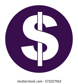 Vektorgrafik des Dollar-Symbols in Lila
