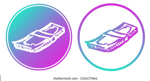 Vector Illustration of Dollar Money with Gradient Circle Blue and Violet. Logo, Sticker and Icon for Graphic Design.