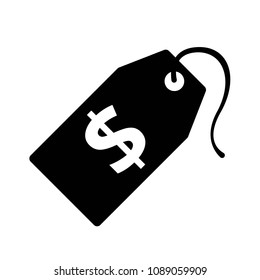 Vector Illustration Dollar Price Tag. Price Tag Icon in Black and White